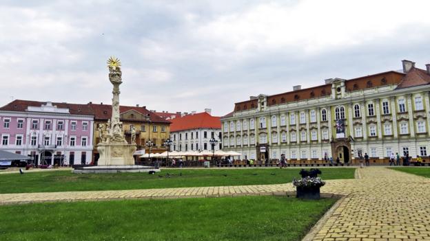 Union Square in modern-day Timisoara, Romania 