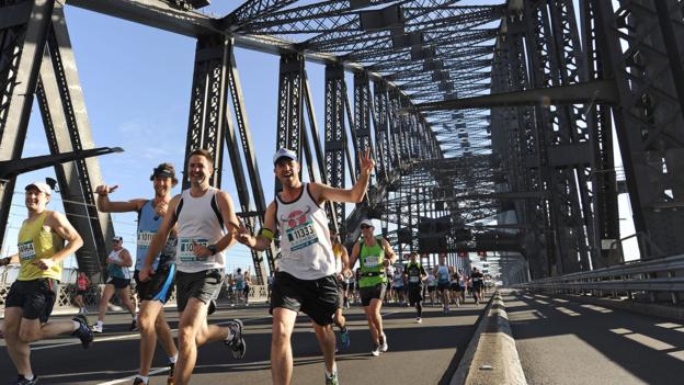 Sydney's Running Festival on the Harbour Bridge (Credit: Credit: Greg Wood/Getty) Sydney's Running Festival on the Harbour Bridge (Credit: Credit: Greg Wood/Getty)