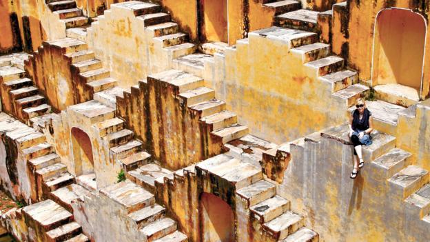 The symmetric steps of Chand Baori, in Rajasthan, India (Credit: Credit: Sabrina Iovino) The symmetric steps of Chand Baori, in Rajasthan, India (Credit: Credit: Sabrina Iovino)