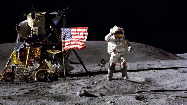 Apollo 16 commander John Young on the Moon (Credit: B.A.E. Inc/Alamy Stock Photo)