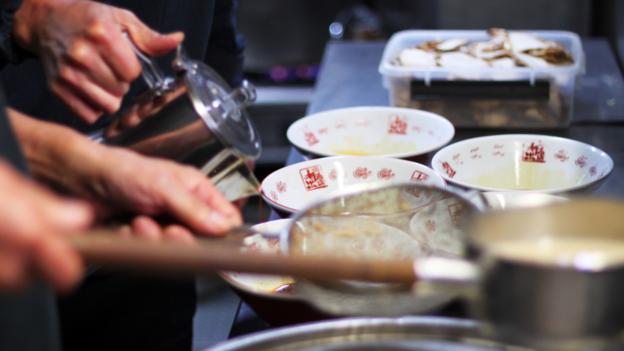 Between 600 and 1,000 bowls of ramen are made daily at Ide Shoten (Credit: Credit: Danielle Demetriou)