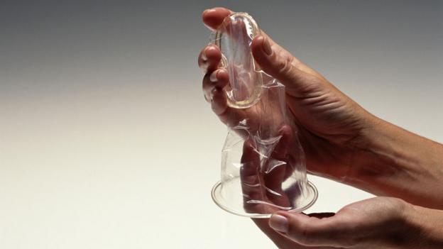 fully expanded condom Fully expanded condom