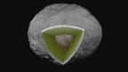 Cutaway model of Vesta (Copyright: Nasa)