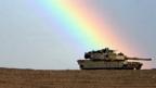 Tank in Kuwait with a rainbow above it (Copyright: Getty Images)