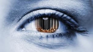 Barcode on the eye conceptual artwork (Copyright: SPL)