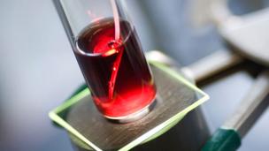 Beaker of red liquid