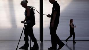 Walking with a bionic suit