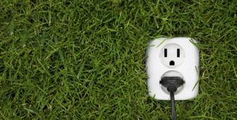 Plug in grassy wall