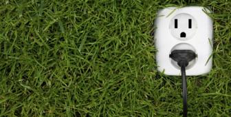 Plug in wall made of grass