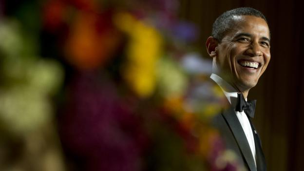 President Barack Obama laughing
