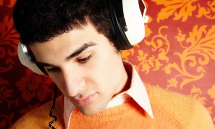 Boy listening to music 