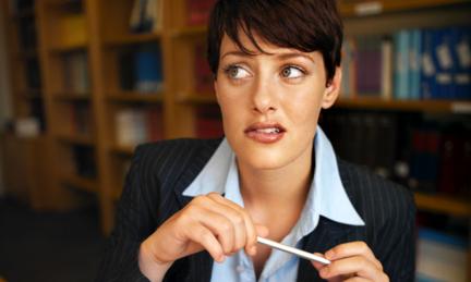 Woman looking guilty