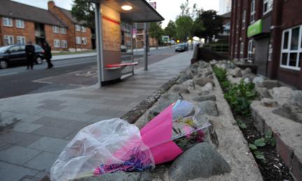 Flowers near the murder location
