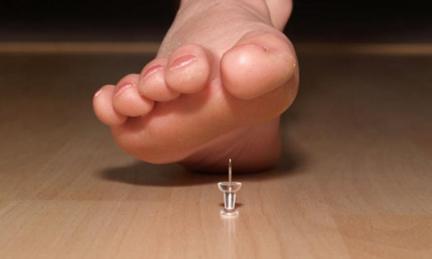 Stepping on a pin