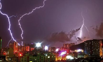 Lightning strike in China