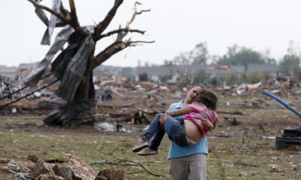 Women rescuing child 
