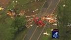 TV images of damage in Wellston, Oklahoma