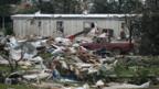 Debris at a mobile home park which was destroyed by a tornado on Sunday, west of Shawnee, Oklahoma May 19, 2013.