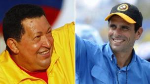 Hugo Chavez (left) and Henrique Capriles (right)