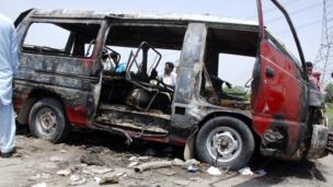 Bus wreckage