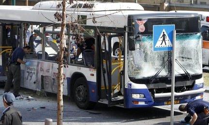 Aftermath of bus blast, Tel Aviv, 21 Nov