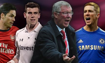 Mikel Arteta, Gareth Bale, Sir Alex Ferguson and Fernando Torres