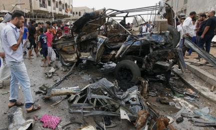 Scene of car bomb attack in the Kamaliyah neighbourhood of Baghdad on 20 May 2013