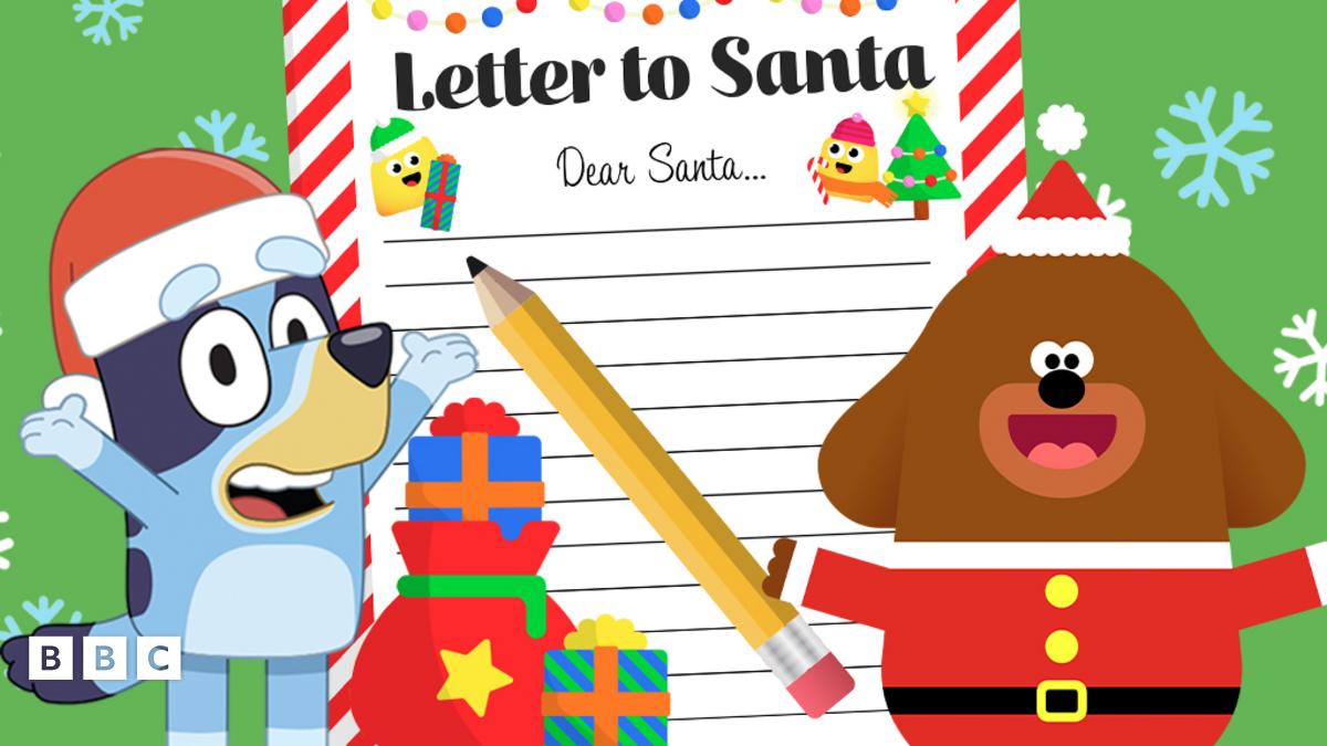 Free printable Letter to Santa templates with Hey Duggee, Bluey and CBeebies bugs - CBeebies for Free Printable Letter From Father Christmas