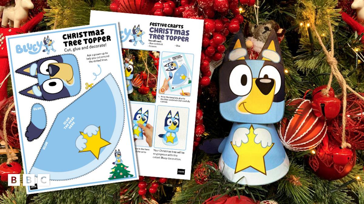 how to make a bluey christmas tree decoration | free craft