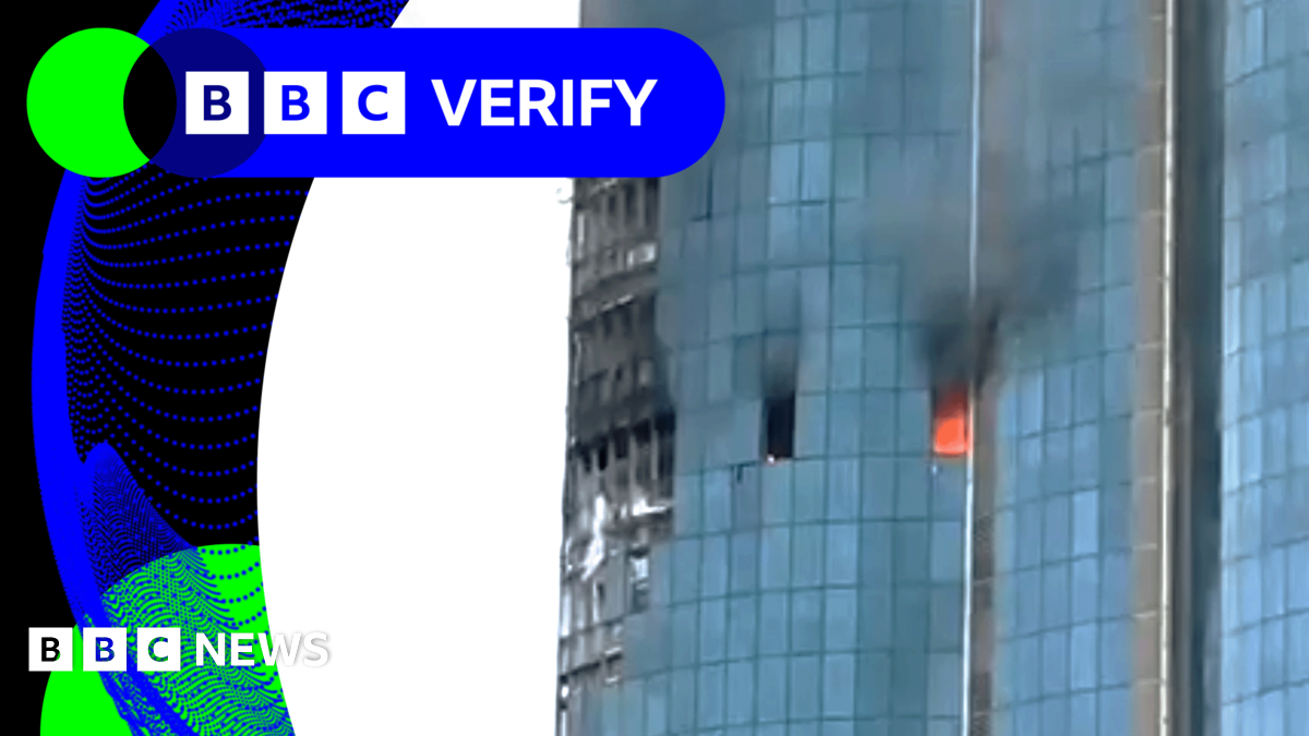 BBC Verify Live: Video shows extensive damage to Russian skyscraper after reported strike thumbnail