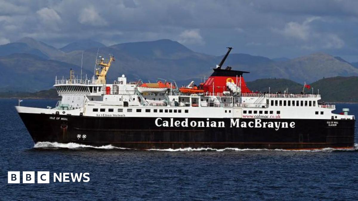 The MV Isle of Mull ferry pictured in the water near Oban