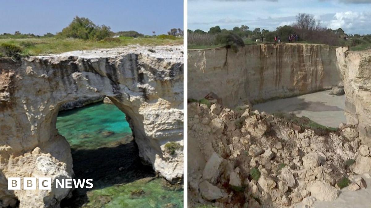 Italy's 'Lovers’ Arch' collapses into sea on Valentine's Day