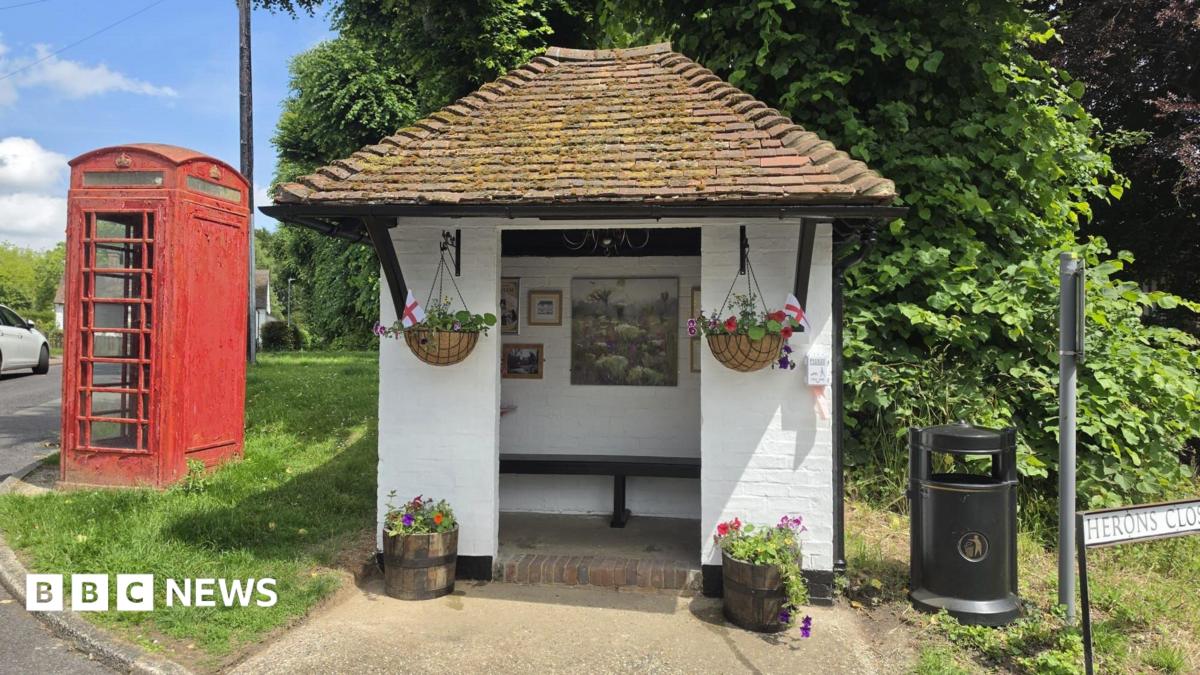 Chilham village pub converts old bus stop into little library