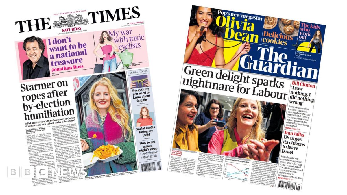 
                            Newspaper headlines: 'Starmer on ropes' and 'nightmare for Labour'