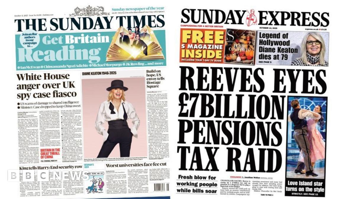 Newspaper headlines: 'White House anger over UK spy case' and 'Pensions tax raid'