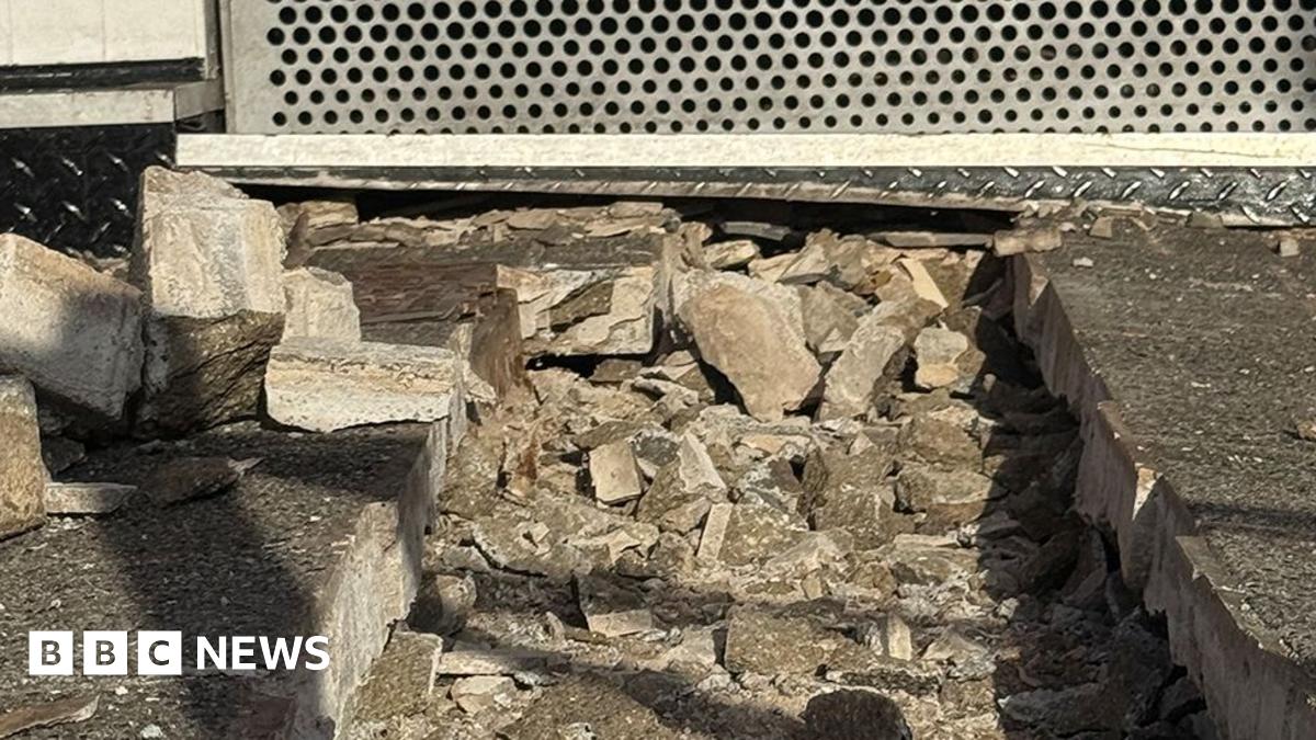 Firefighters smash Bridlington pavement as heat makes it buckle