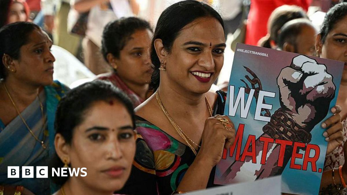 Activists and members of the transgender community take part in a demonstration against the proposed Transgender Persons (Protection of Rights) Amendment Bill in Hyderabad on 18 March 2026.