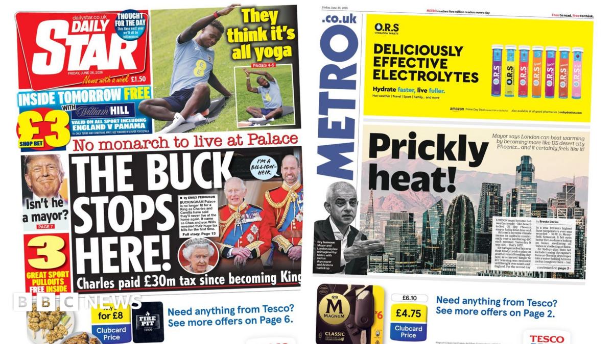 The Papers: 'The buck stops here!' and 'Prickly heat!'