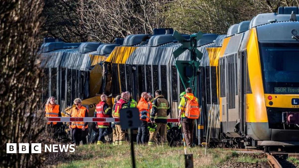 Two trains collide head-on in Denmark, leaving four critically hurt