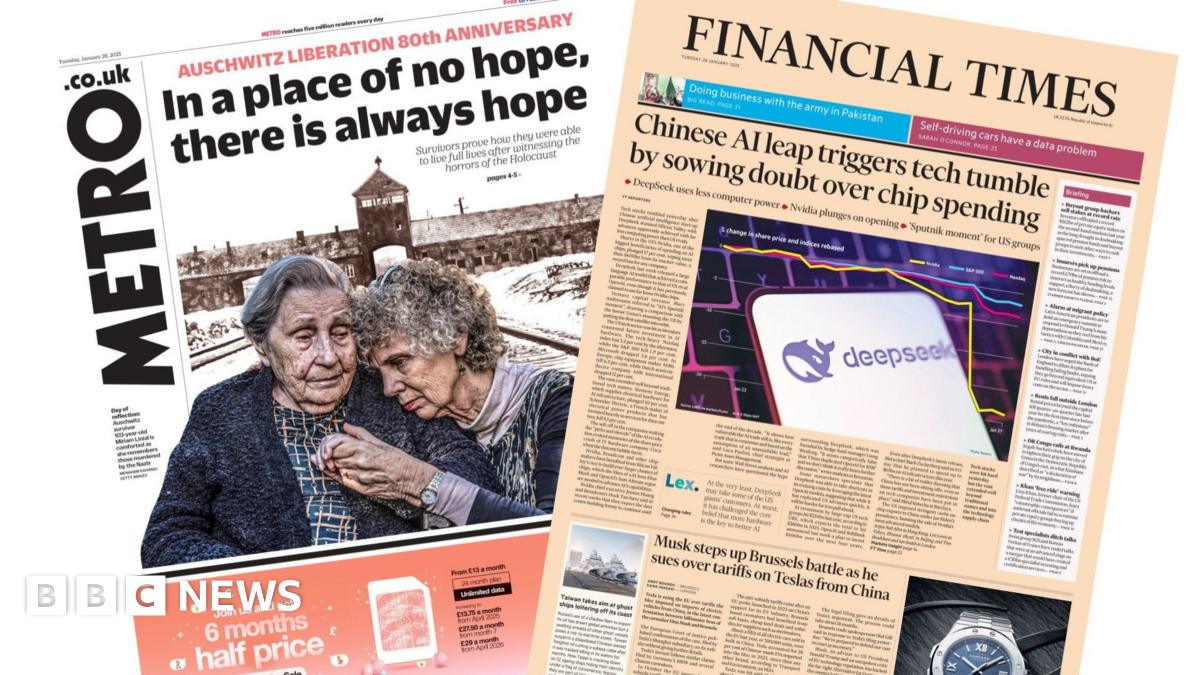 Newspaper headlines: Auschwitz anniversary and China AI ‘tumbles’ US tech