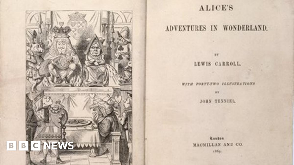 Rare first edition of Alice's Adventures In Wonderland on display