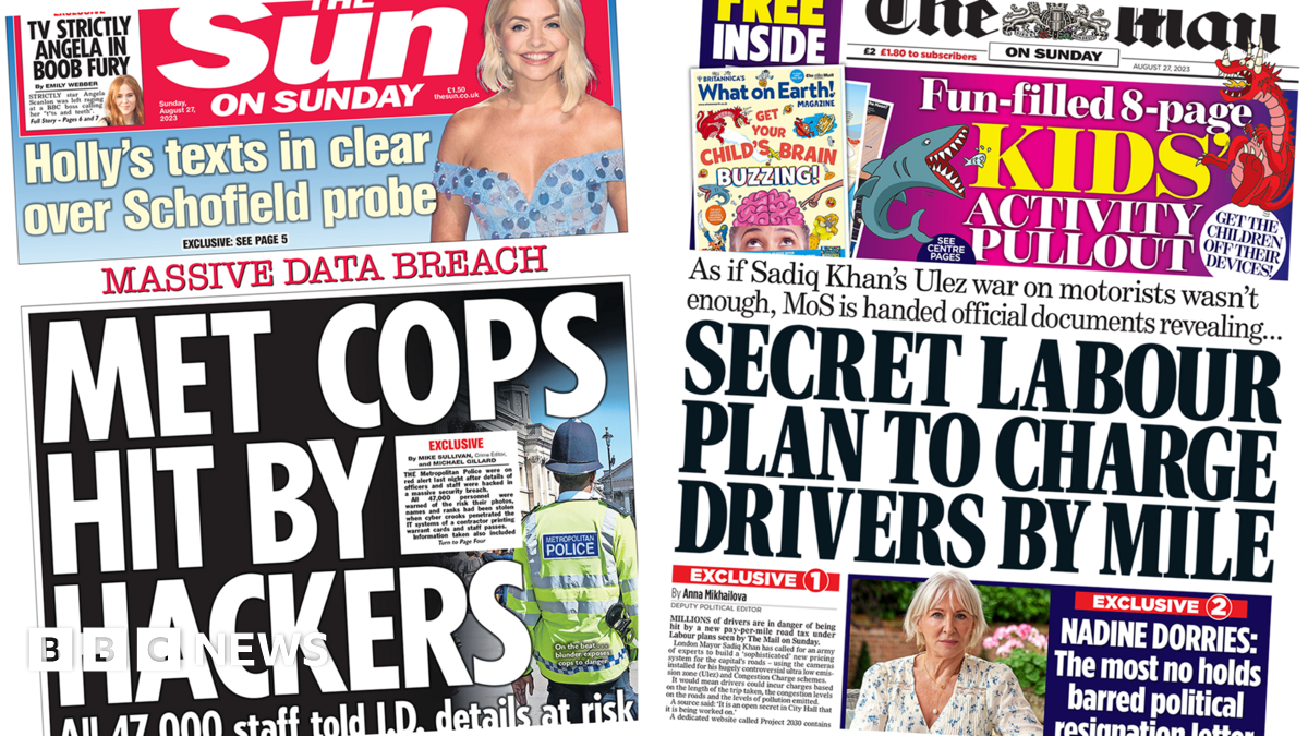 Newspaper headlines Met staff data breach and Dorries quits as MP