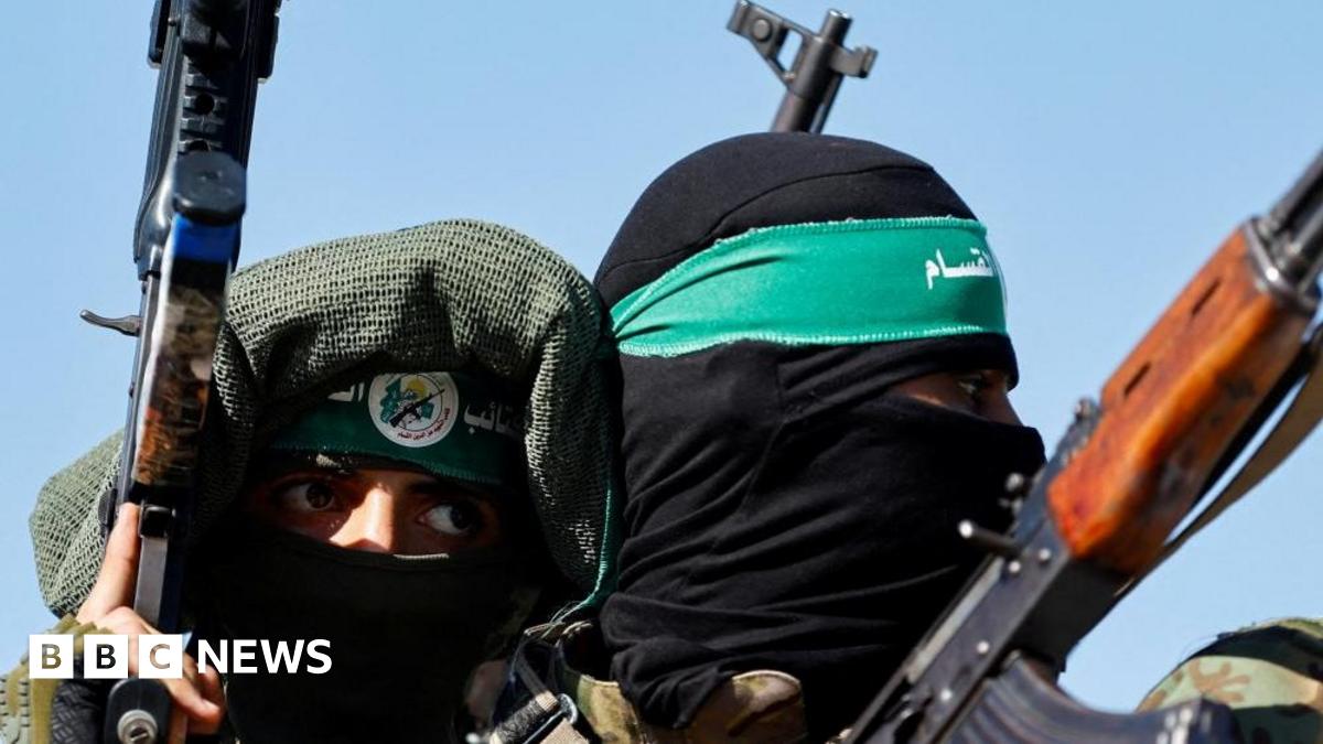 Fighters from the armed wing of Hamas at military parade