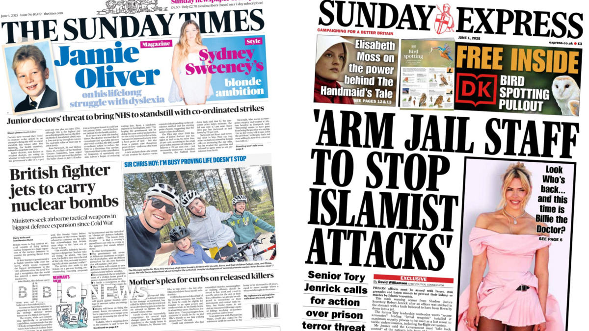 'Jets to carry nuclear bombs' and 'Look Who's back'