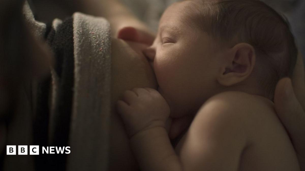 A baby breastfeeding