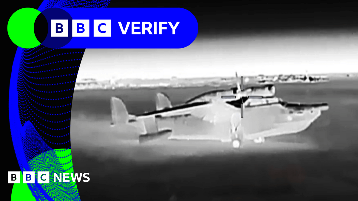 BBC Verify Live: Footage shows apparent drone attack on Russian amphibious planes in Crimea thumbnail