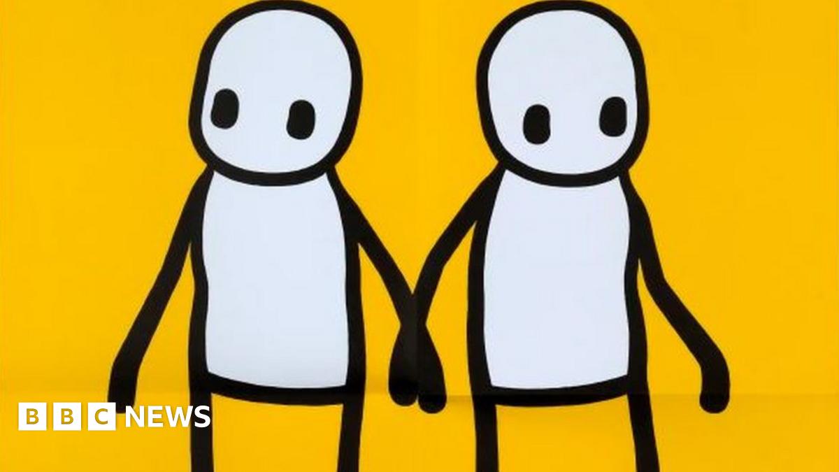 UK限定 STIK Hackney Today ポスター Stik - Holding Hands (Orange) - GraffitiStreet