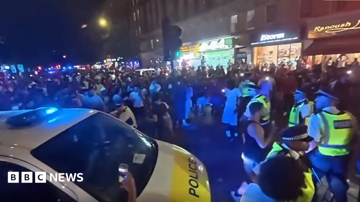 Four arrested and officer hurt in violent disorder