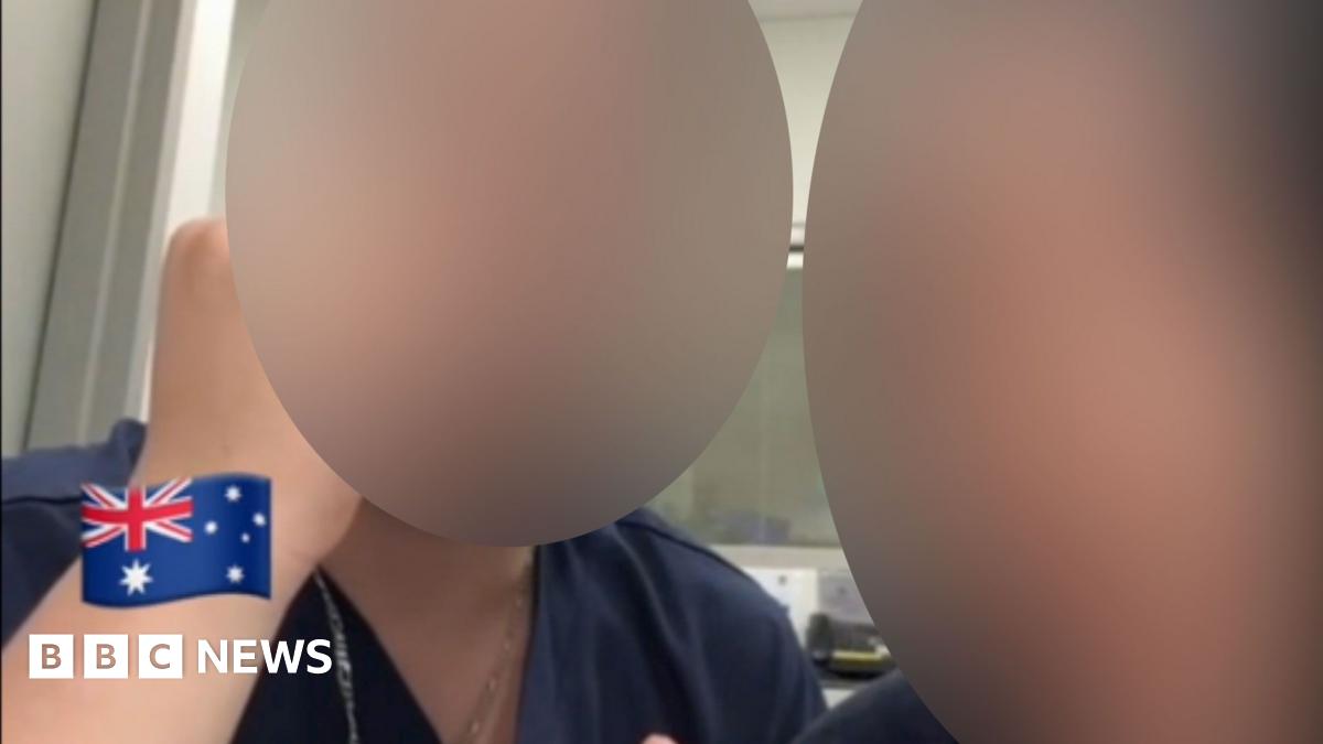 A screen shot of the two health workers involved in the video 