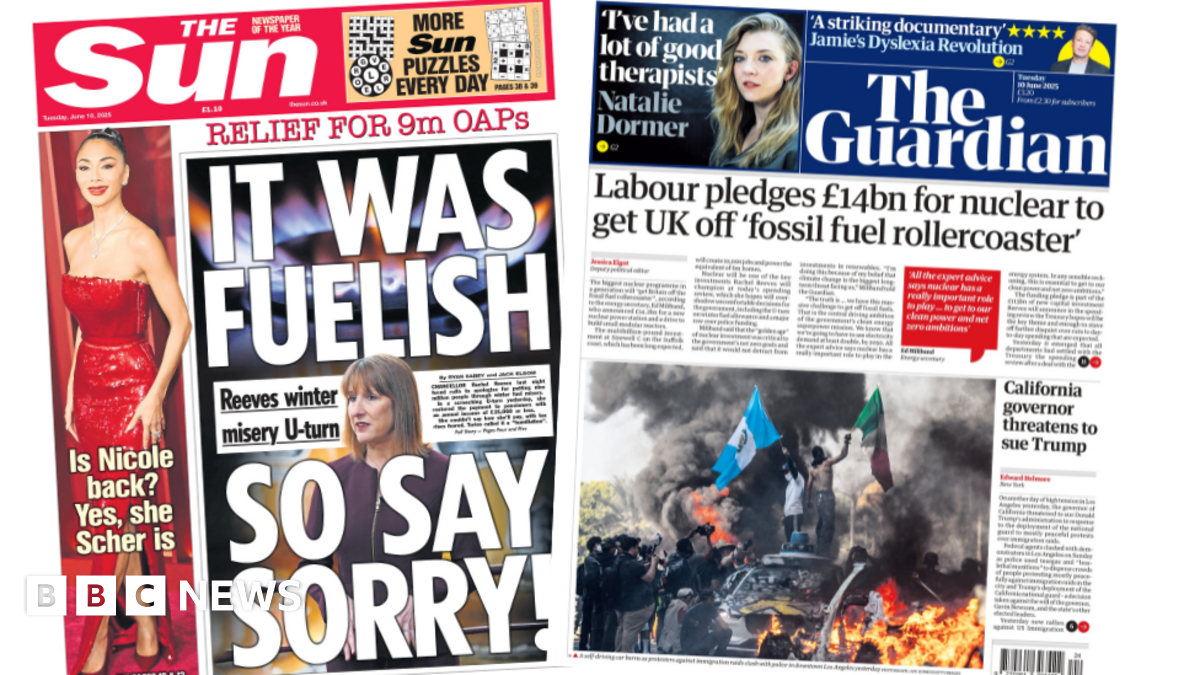 Newspaper headlines: 'It was fuelish' and '£14bn for nuclear'